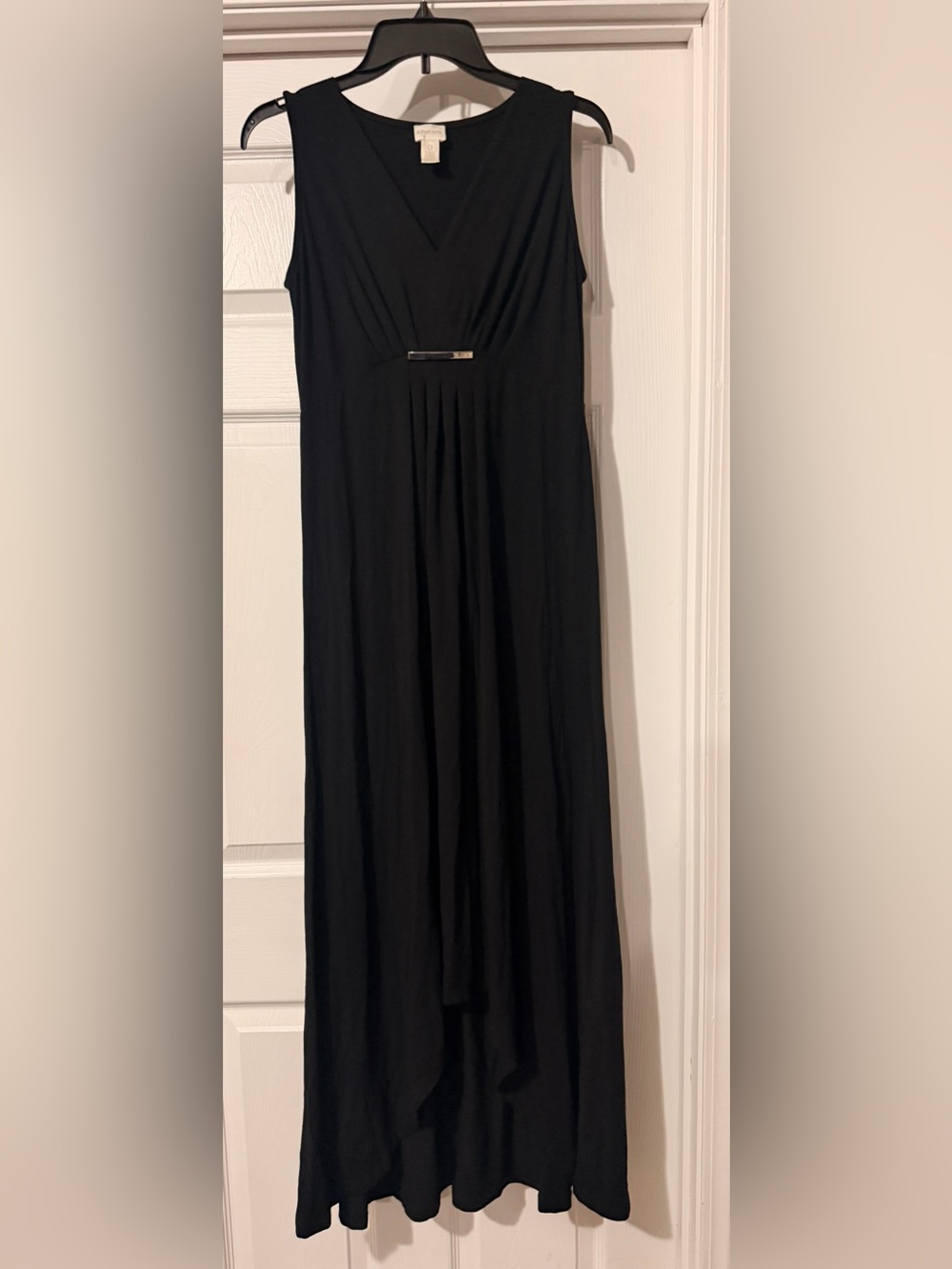 Chico's Black Sleeveless Maxi Dress Skirt with Waist Accent